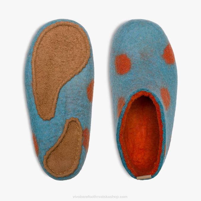 mim papuče od filca djeca B6LZ225 Vivobarefoot vodena naranča