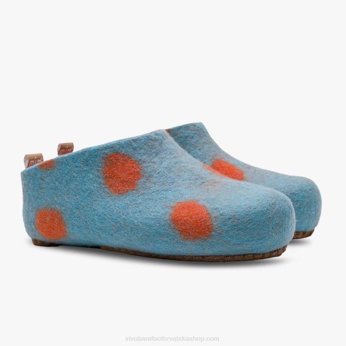 mim papuče od filca djeca B6LZ225 Vivobarefoot vodena naranča