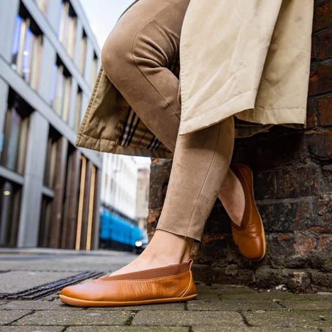 opanka balerina žene B6LZ94 Vivobarefoot preplanuli ten